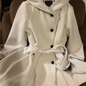 NWT Steve Madden Ivory Hooded Coat